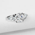 Classic Round&Pear Cut Three Stone Ring - jolics