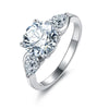 Classic Round&Pear Cut Three Stone Ring - jolics