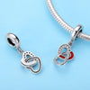 Connected Hearts 925 Sterling Silver Dangle Charm - jolics