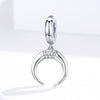 Crescent Moon 925 Sterling Silver Dangle Charm - jolics