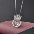 Crown Round Stone Pendant Necklace - jolics