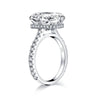 Cushion Cut Under Halo Silver Engagement Ring - jolics