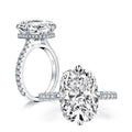 Cushion Cut Under Halo Silver Engagement Ring - jolics