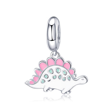 Cute Dinosaur 925 Sterling Silver Dangle Charm - jolics