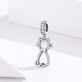 Cute Kitty 925 Sterling Silver Dangle Charm - jolics