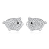 Cute Pig Earrings With Stones - jolics