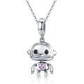 Cute Robot 925 Sterling Silver Dangle Charm - jolics