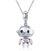 Cute Robot 925 Sterling Silver Dangle Charm - jolics