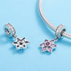 Dancing Flower 925 Sterling Silver Dangle Charm - jolics