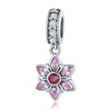 Dancing Flower 925 Sterling Silver Dangle Charm - jolics