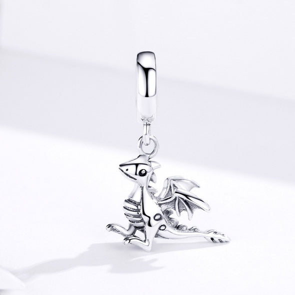 Dragon 925 Sterling Silver Dangle Charm - jolics