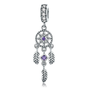 Dreamcatcher 925 Sterling Silver Dangle Charm - jolics