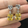 Elegant Cushion Cut Drop Earrings - jolics