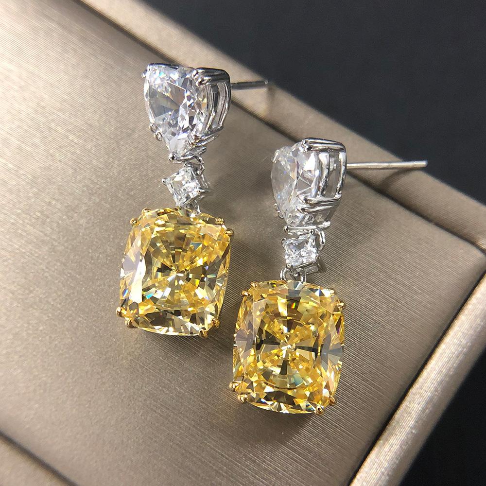 Elegant Cushion Cut Drop Earrings - jolics