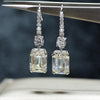 Emerald Cut 925 Sterling Silver Drop Earrings - jolics