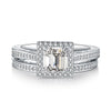 Emerald Cut Halo Bridal Set - jolics