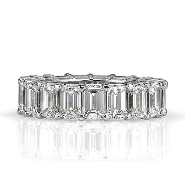 Emerald Cut Sterling Silver Women's Wedding Band - jolics