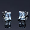 Emerald Cut Topaz Classic Silver Earrings - jolics