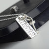 Fashion Dumbbell Engraved Vertical Bar Necklace - jolics