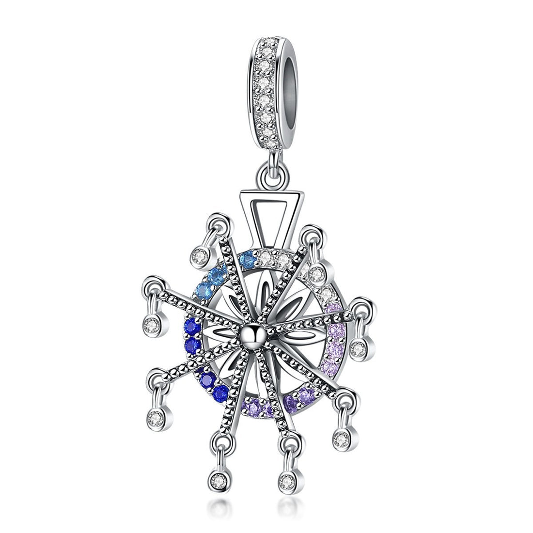 Ferris wheel 925 Sterling Silver Dangle Charm - jolics