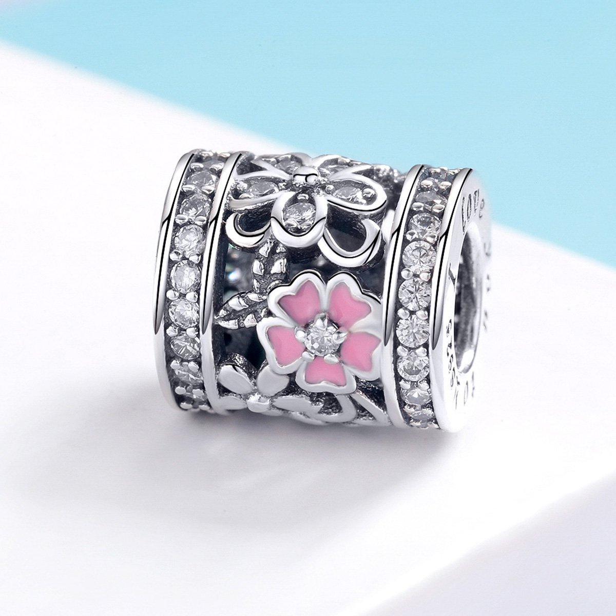 Flowers 925 Sterling Silver Bead Charm - jolics