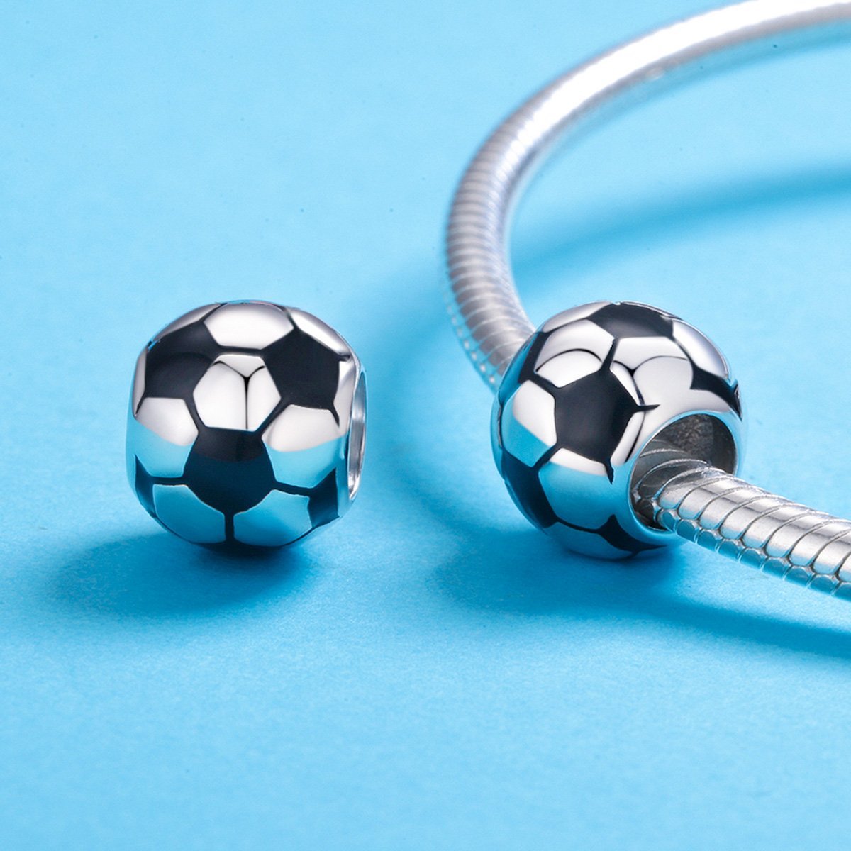 Football 925 Sterling Silver Charm - jolics