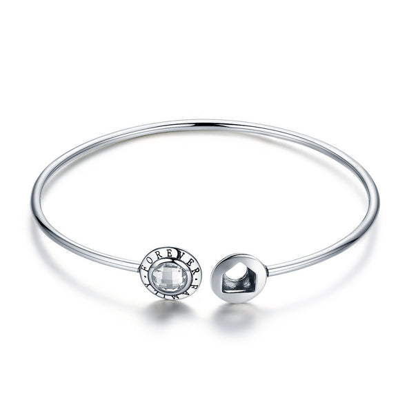 Forever Family 925 Sterling Silver Bangle Bracelet - jolics