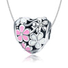 Full of Flower Heart 925 Sterling Silver Bead Charm - jolics