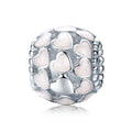 Full of White Heart 925 Sterling Silver Bead Charm - jolics