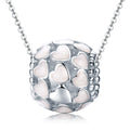 Full of White Heart 925 Sterling Silver Bead Charm - jolics