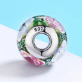 Green 925 Sterling Silver Glass Bead Charm - jolics