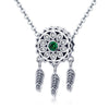 Green Stone Dreamcatcher 925 Sterling Silver Bead Charm - jolics