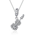 Guitar 925 Sterling Silver Dangle Charm - jolics