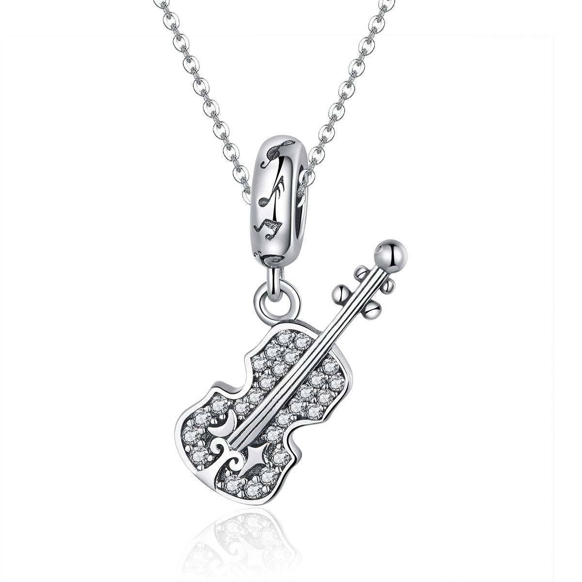 Guitar 925 Sterling Silver Dangle Charm - jolics