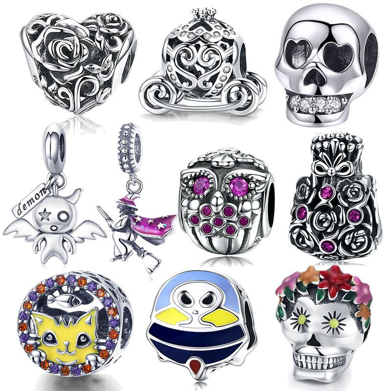 Halloween 925 Sterling Silver Bead Charm - jolics