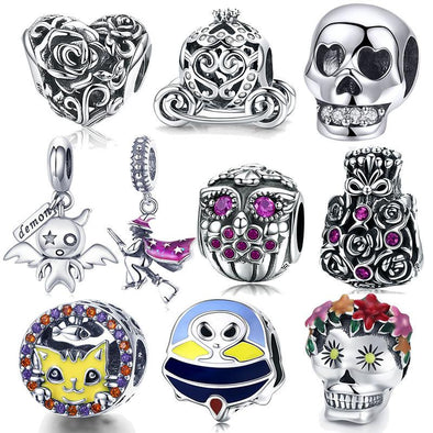 Halloween 925 Sterling Silver Bead Charm - jolics