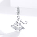 Halloween Wizard Hat 925 Sterling Silver Dangle Charm - jolics