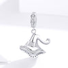 Halloween Wizard Hat 925 Sterling Silver Dangle Charm - jolics