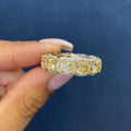 Handmade 0.5CT Cushion Cut Yellow Stone 925 Sterling Silver Band - jolics