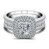 Handmade 1.0 CT Cushion Cut Sterling Silver Wedding Set - jolics