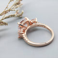 Handmade 2 CT Rose Gold 4 Prong Round Cut 925 Sterling Silver Ring - jolics