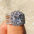 Handmade 2.0 CT Halo Cushion Cut Wedding Set - jolics