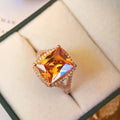 Handmade 3 CT Cushion Cut Rose Gold Halo Ring - jolics