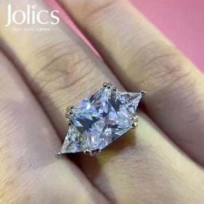 Handmade 3ct Radiant Cut Three Stone Ring - jolics