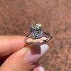 Handmade 4.0 CT Radiant Cut Under Halo 925 Sterling Silver Ring - jolics