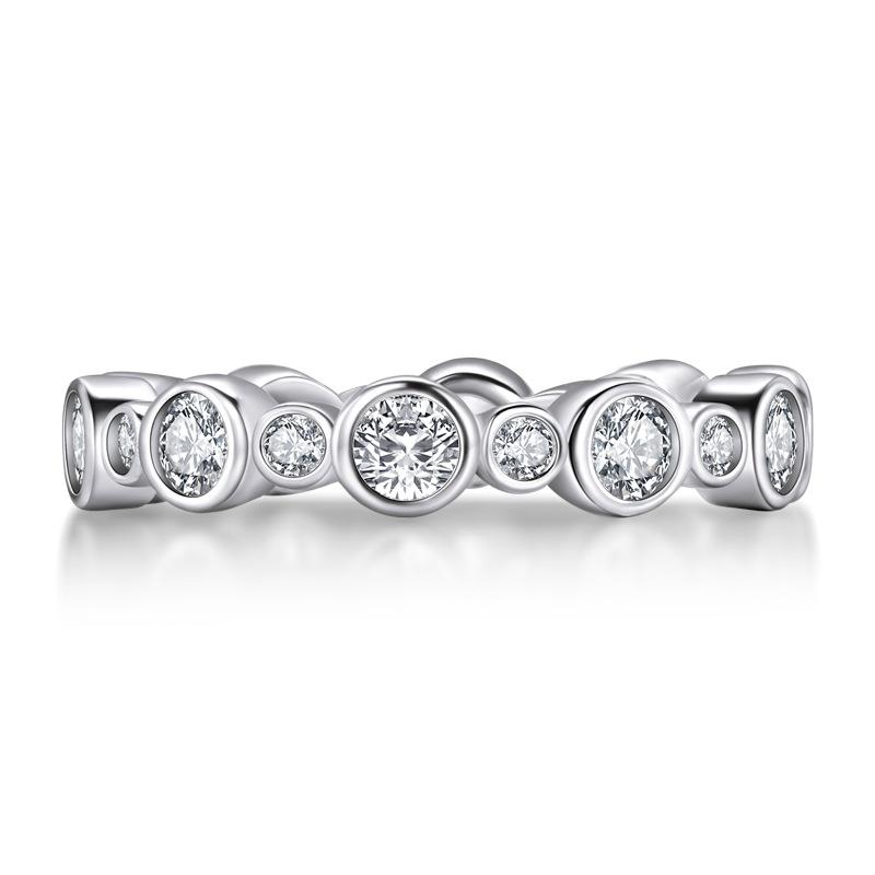 Handmade Alternating Oval & Round Sterling Silver Eternity Band - jolics