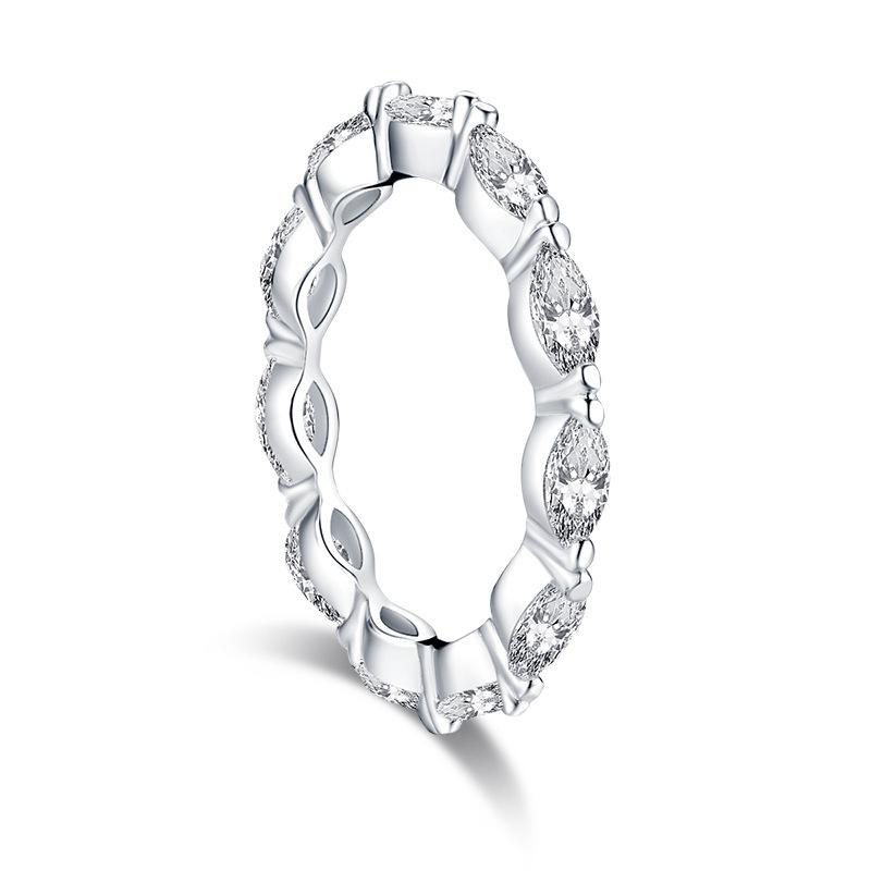 Handmade Marquise Cut Sterling Silver Eternity Band - jolics