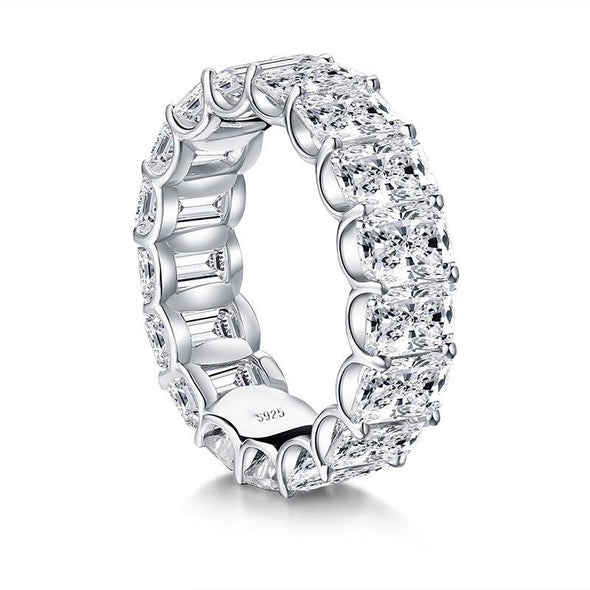 Handmade Radiant Cut Sterling Silver Eternity Ring - jolics