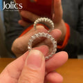 Handmade Round Cut Eternity Sterling Silver Wedding Band - jolics