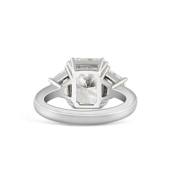 Handmade Three Stone 4.0 CT Radiant Cut Sterling Silver Engagement Ring - jolics